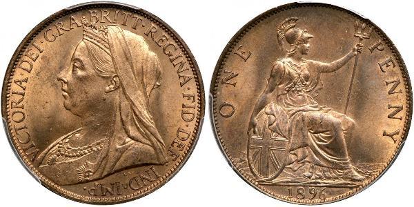 1 Пенни Соединённое королевство Великобритании и Ирландии (1801-1922) Медь Виктория (1819 - 1901)