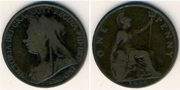 1 Пенни Соединённое королевство Великобритании и Ирландии (1801-1922) Медь Виктория (1819 - 1901)