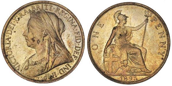 1 Пенни Соединённое королевство Великобритании и Ирландии (1801-1922) Медь Виктория (1819 - 1901)