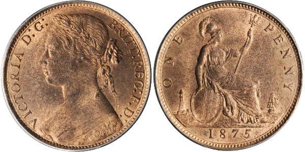 1 Пенни Соединённое королевство Великобритании и Ирландии (1801-1922) Медь Виктория (1819 - 1901)