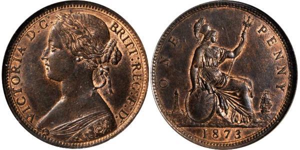 1 Пенни Соединённое королевство Великобритании и Ирландии (1801-1922) Медь Виктория (1819 - 1901)