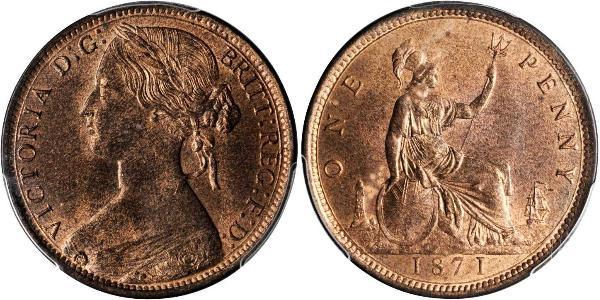 1 Пенни Соединённое королевство Великобритании и Ирландии (1801-1922) Медь Виктория (1819 - 1901)