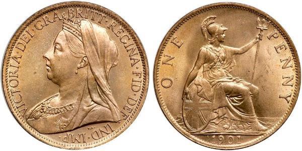 1 Пенни Соединённое королевство Великобритании и Ирландии (1801-1922) Медь Виктория (1819 - 1901)