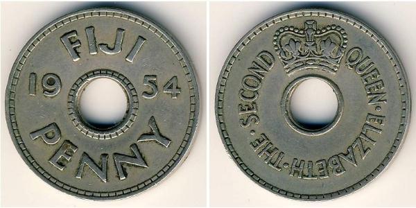 1 Пенни Фиджи Никель/Медь Елизавета II (1926-2022)