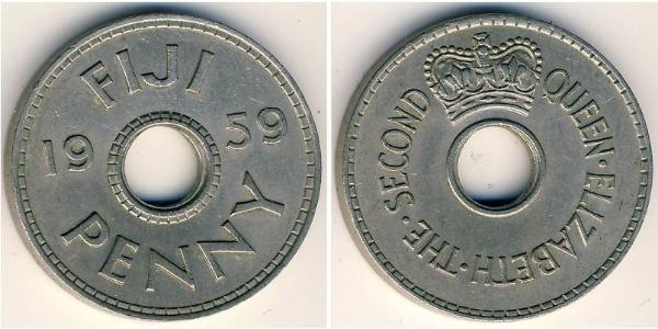 1 Пенни Фиджи Никель/Медь Елизавета II (1926-2022)
