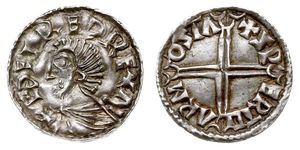 1 Пенни Королевство Англия (927-1649,1660-1707) Серебро Aethelred II (968 - 1016)