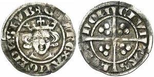 1 Пенни Королевство Англия (927-1649,1660-1707) Серебро Эдуард I (1239 - 1307)