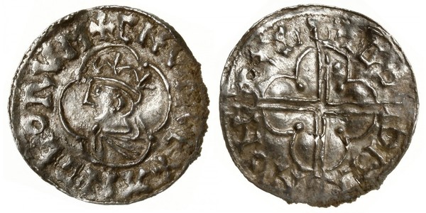 1 Пенни Королевство Англия (927-1649,1660-1707) Серебро Cnut (985 -1035)