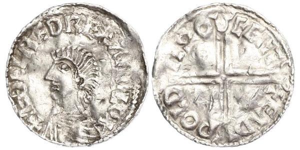 1 Пенни Королевство Англия (927-1649,1660-1707) Серебро Aethelred II (968 - 1016)