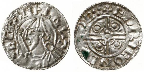 1 Пенни Королевство Англия (927-1649,1660-1707) Серебро Cnut (985 -1035)