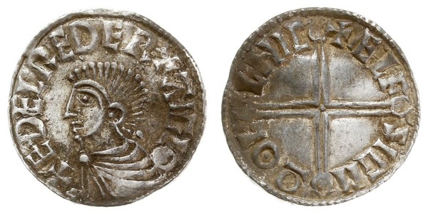 1 Пенни Королевство Англия (927-1649,1660-1707) Серебро Aethelred II (968 - 1016)