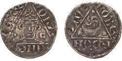 1 Пенни Лордство Ирландия (1171-1541) Серебро Иоанн Безземельный (1167-1216)