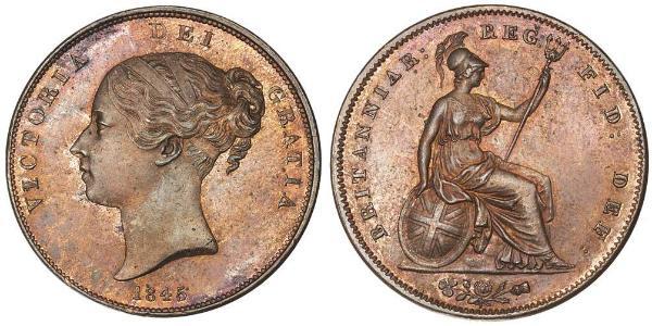 1 Пені Сполучене королівство Великобританії та Ірландії (1801-1922)  Вікторія (1819 - 1901)