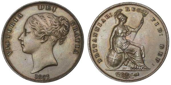 1 Пені Сполучене королівство Великобританії та Ірландії (1801-1922)  Вікторія (1819 - 1901)