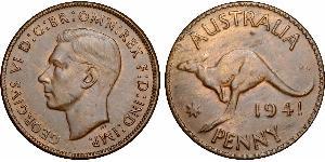 1 Пені Австралія (1939 - ) Бронза Георг VI (1895-1952)