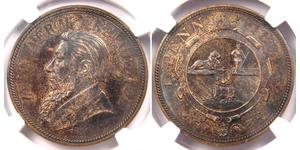 1 Пені Південно-Африканська Республіка Бронза Поль Крюгер (1825 - 1904)