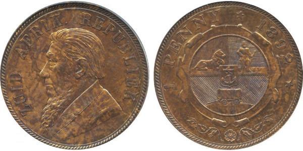 1 Пені Південно-Африканська Республіка Бронза Поль Крюгер (1825 - 1904)