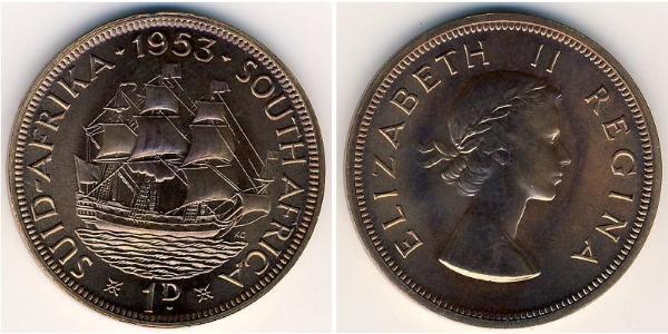 1 Пені Південно-Африканська Республіка Бронза Єлизавета II (1926-2022)