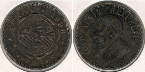 1 Пені Південно-Африканська Республіка Бронза Поль Крюгер (1825 - 1904)