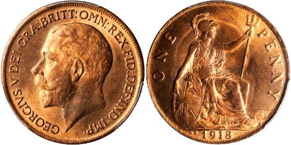 1 Пені Сполучене королівство Великобританії та Ірландії (1801-1922) Бронза Георг V (1865-1936)