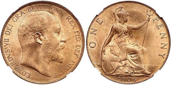 1 Пені Сполучене королівство Великобританії та Ірландії (1801-1922) Бронза Едвард VII (1841-1910)