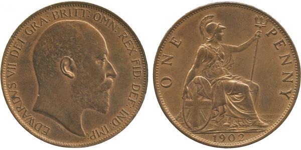 1 Пені Сполучене королівство Великобританії та Ірландії (1801-1922) Бронза Едвард VII (1841-1910)