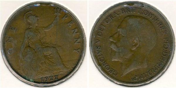 1 Пені Сполучене королівство Великобританії та Ірландії (1801-1922) Бронза Георг V (1865-1936)