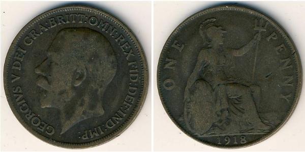 1 Пені Сполучене королівство Великобританії та Ірландії (1801-1922) Бронза Георг V (1865-1936)