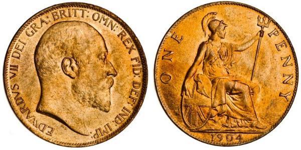 1 Пені Сполучене королівство Великобританії та Ірландії (1801-1922) Бронза Едвард VII (1841-1910)
