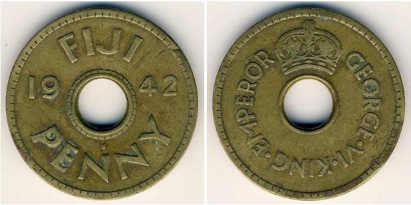 1 Пені Фіджі Латунь Георг VI (1895-1952)