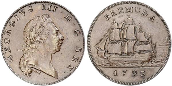 1 Пені Бермудські острови Мідь Георг III (1738-1820)