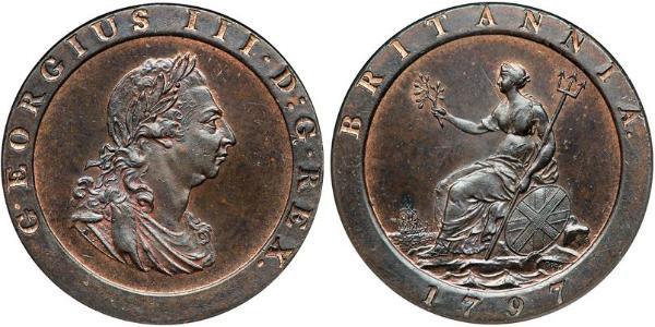 1 Пені Королівство Великобританія (1707-1801) Мідь Георг III (1738-1820)