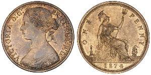 1 Пені Сполучене королівство Великобританії та Ірландії (1801-1922) Мідь Вікторія (1819 - 1901)