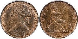 1 Пені Сполучене королівство Великобританії та Ірландії (1801-1922) Мідь Вікторія (1819 - 1901)