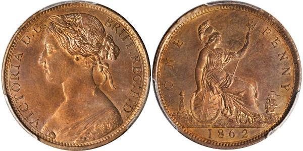 1 Пені Сполучене королівство Великобританії та Ірландії (1801-1922) Мідь Вікторія (1819 - 1901)