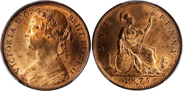 1 Пені Сполучене королівство Великобританії та Ірландії (1801-1922) Мідь Вікторія (1819 - 1901)