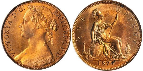 1 Пені Сполучене королівство Великобританії та Ірландії (1801-1922) Мідь Вікторія (1819 - 1901)