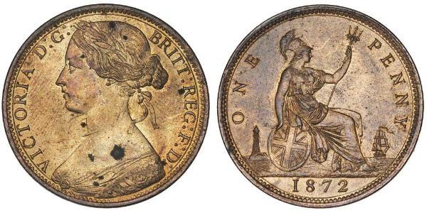 1 Пені Сполучене королівство Великобританії та Ірландії (1801-1922) Мідь Вікторія (1819 - 1901)