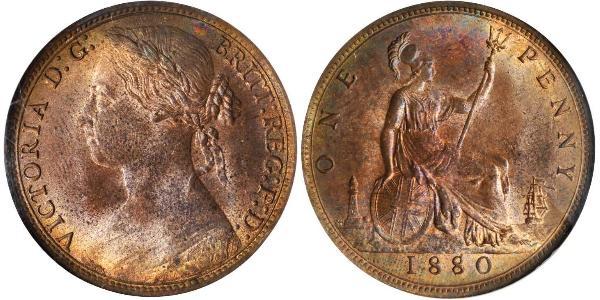 1 Пені Сполучене королівство Великобританії та Ірландії (1801-1922) Мідь Вікторія (1819 - 1901)