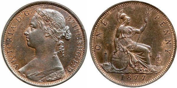 1 Пені Сполучене королівство Великобританії та Ірландії (1801-1922) Мідь Вікторія (1819 - 1901)