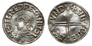 1 Пені Королівство Англія (927-1649,1660-1707) Срібло Aethelred II (968 - 1016)