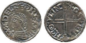 1 Пені Королівство Англія (927-1649,1660-1707) Срібло Aethelred II (968 - 1016)