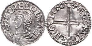 1 Пені Королівство Англія (927-1649,1660-1707) Срібло Aethelred II (968 - 1016)