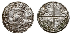 1 Пені Королівство Англія (927-1649,1660-1707) Срібло Aethelred II (968 - 1016)