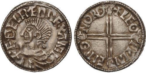 1 Пені Королівство Англія (927-1649,1660-1707) Срібло Aethelred II (968 - 1016)