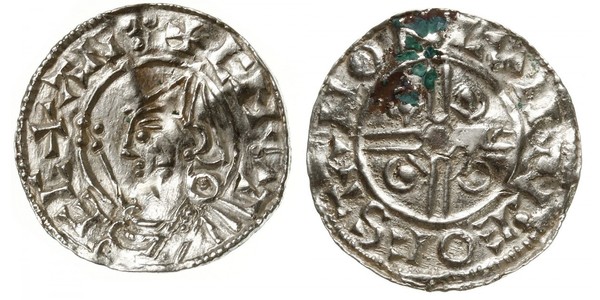 1 Пені Королівство Англія (927-1649,1660-1707) Срібло Cnut (985 -1035)