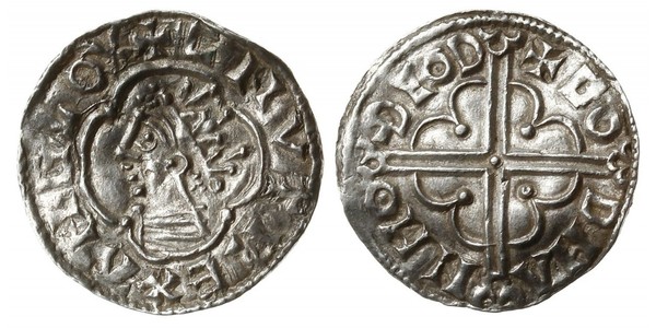 1 Пені Королівство Англія (927-1649,1660-1707) Срібло Cnut (985 -1035)