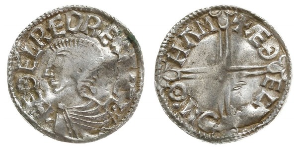 1 Пені Королівство Англія (927-1649,1660-1707) Срібло Aethelred II (968 - 1016)