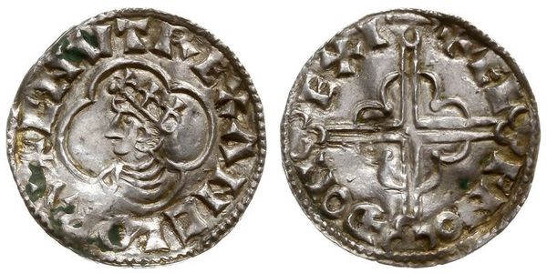 1 Пені Королівство Англія (927-1649,1660-1707) Срібло Cnut (985 -1035)
