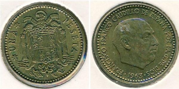 1 Песета Франкистская Испания (1936 - 1975) Алюминий/Бронза Франко, Франсиско(1892 – 1975)